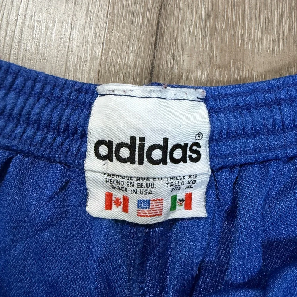 VTG Adidas Made in USA Blue Mesh 5" Shorts Youth XL Gym Basketball Trefoil - Picture 5 of 8